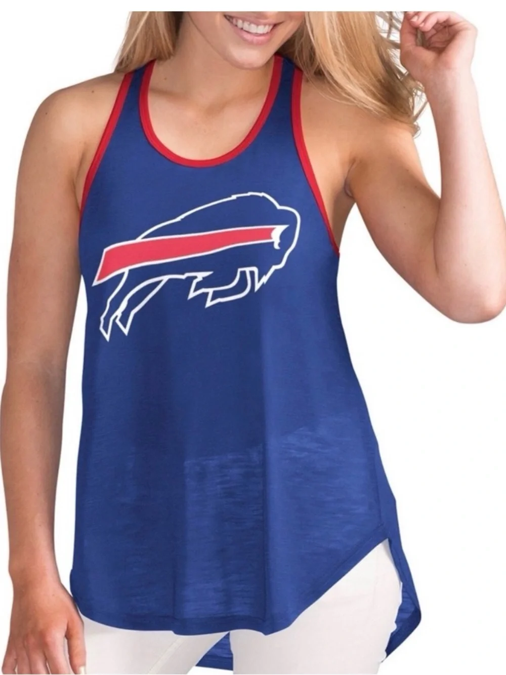 Buffalo Bills  Racerback Tank Top with Red Trim Sz L